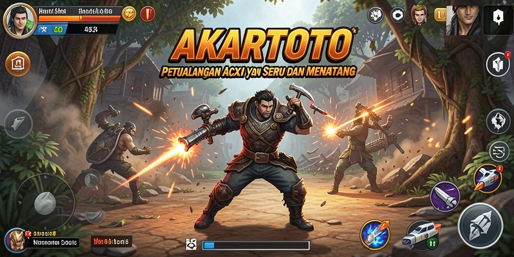 Screenshot gameplay dari AKARTOTO menunjukkan aksi mendebarkan dalam permainan.
