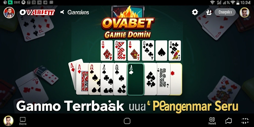Screenshot gameplay OVABET yang menampilkan pertarungan domino yang seru.
