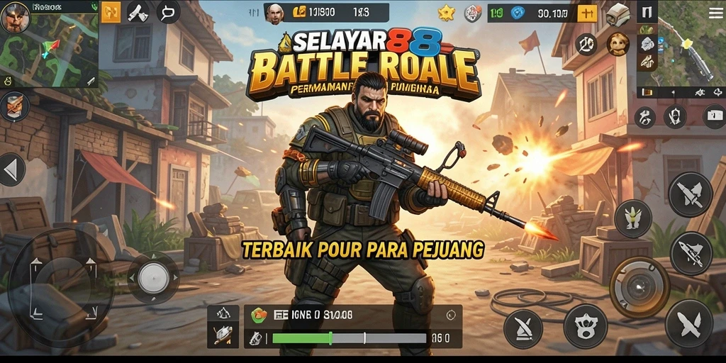 Tampilkan gameplay SELAYAR88 yang menegangkan dalam Battle Royale.