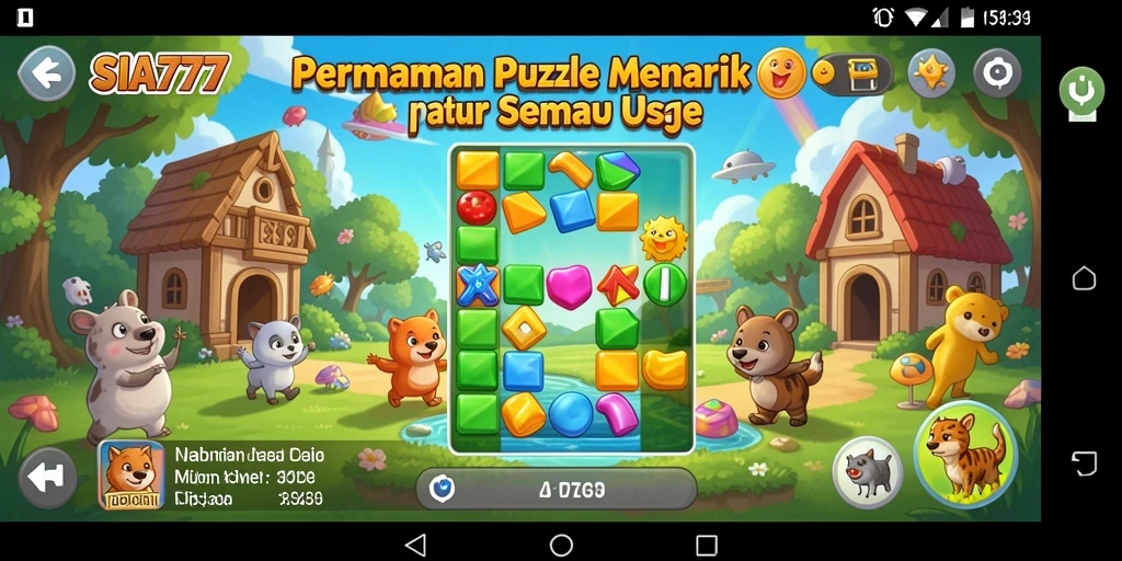 Tampilan menarik gameplay dalam SIA777 yang penuh tantangan Puzzle.