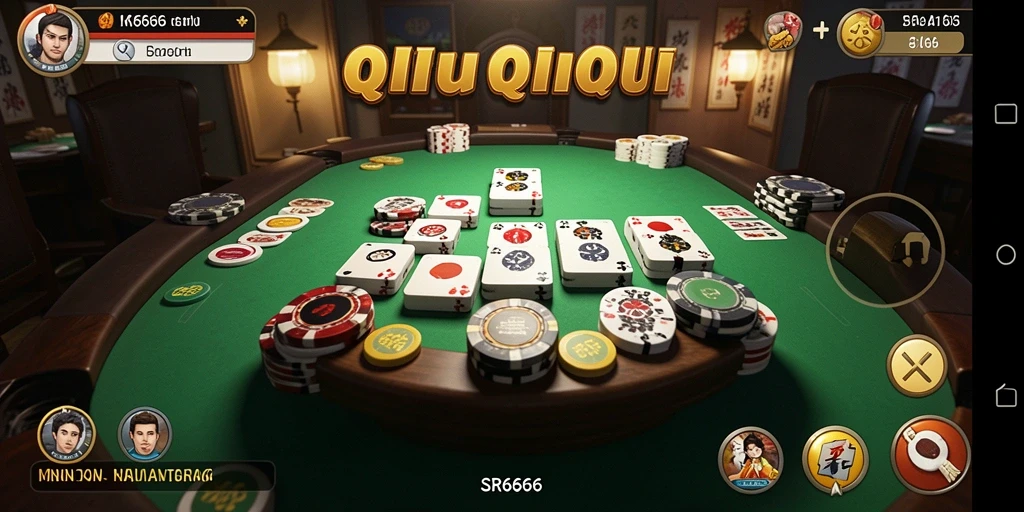 Tangkapan layar gameplay QiuQiu SR6666 yang menarik dan kompetitif.