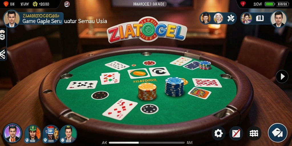 Gameplay ZIATOGEL menampilkan keseruan bermain Gaple secara interaktif.